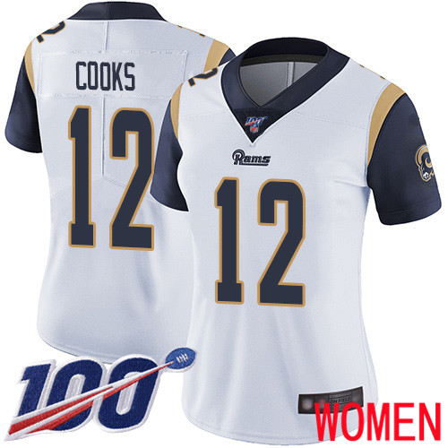 Los Angeles Rams Limited White Women Brandin Cooks Road Jersey NFL Football #12 100th Season Vapor Untouchable->los angeles rams->NFL Jersey